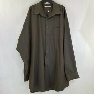 Gino Fabrini Iridescent Men's Dress Shirt Size 18 37 Single Needle Tailoring